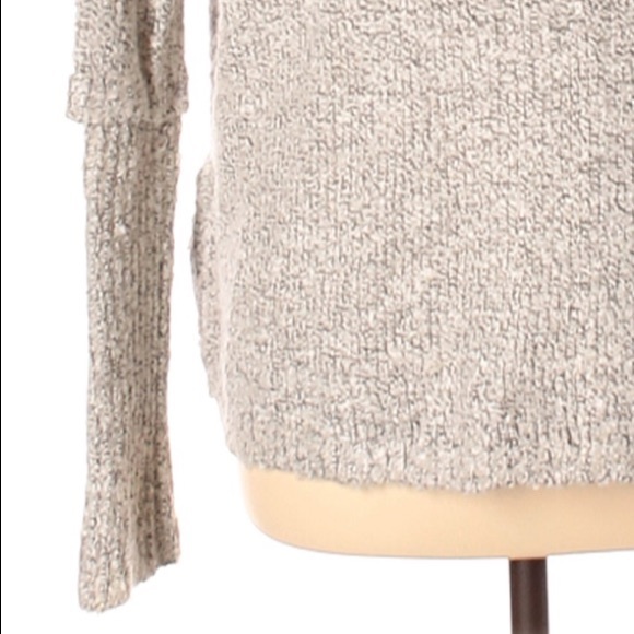 BCBGeneration M/L light grey sweater Shaw collar open front long sleeve w ruffle - Picture 10 of 14